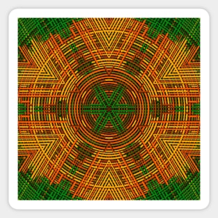 Weave Mandala Yellow Orange and Green Sticker